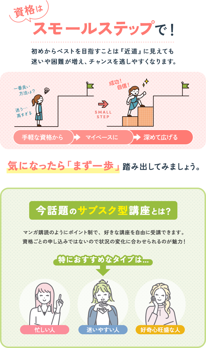 資格はスモールステップで！